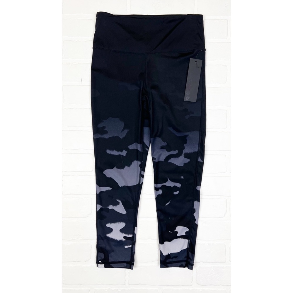 Mono b Ombre Camouflage High Waist Crop Leggings Black Size Small